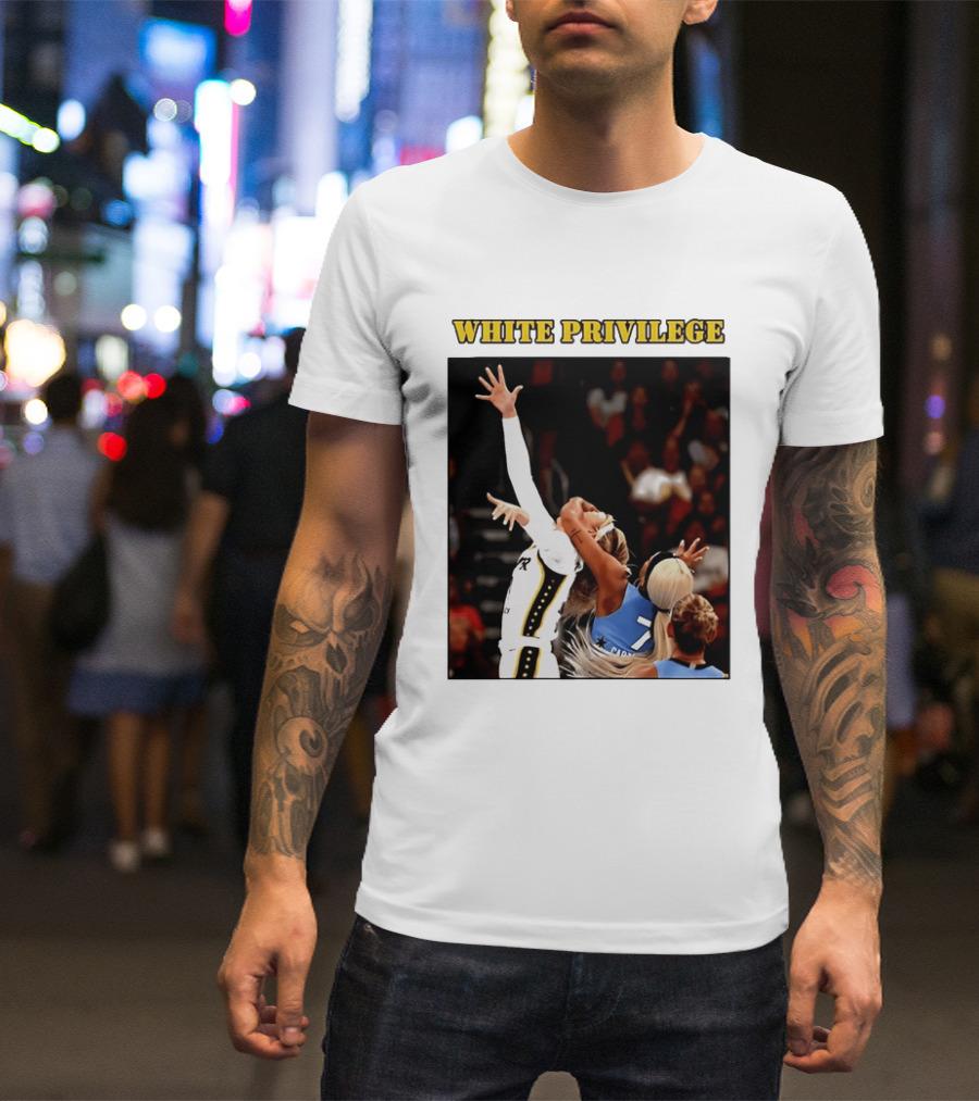 WHITE PRIVILEGE Sophie Cunningham DiJonai Carrington Basketball Confrontation T-Shirt