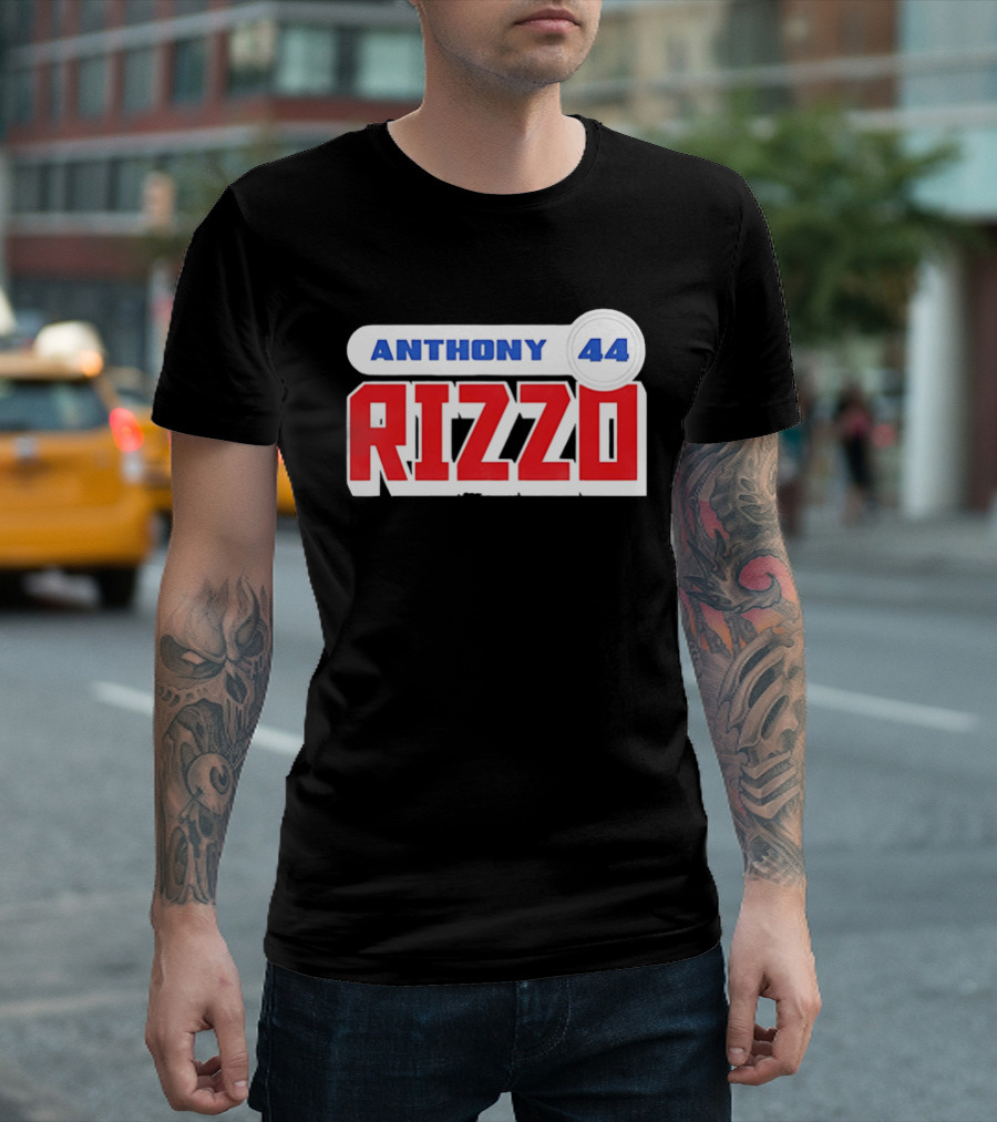 Anthony Rizzo 44 Red Blue Block Jersey Number T-Shirt