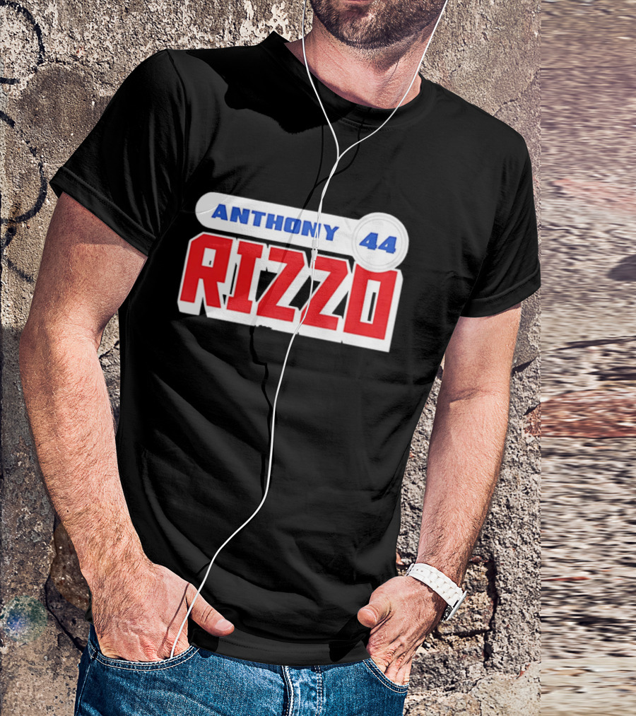 Anthony Rizzo 44 Red Blue Block Jersey Number T-Shirt