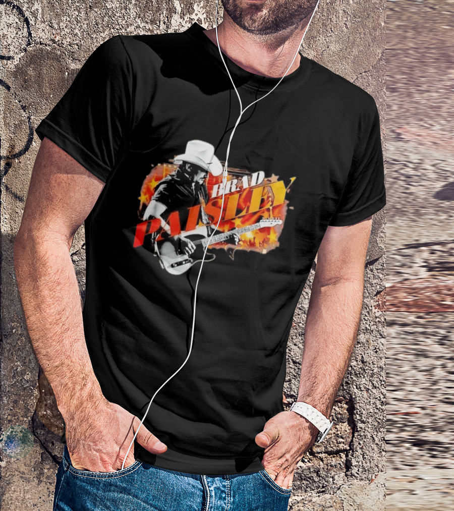 Brad Paisley Cowboy Hat Electric Guitar Musician Scene T-Shirt