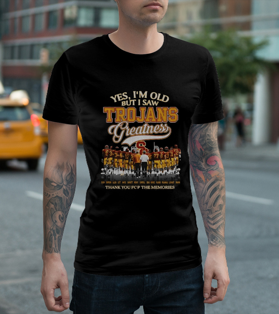 Yes I'm Old But I Saw Trojans Greatness Bush Simpson Allen Lott White Garrett McKay Carroll Seau Thank You For The Memories T-Shirt