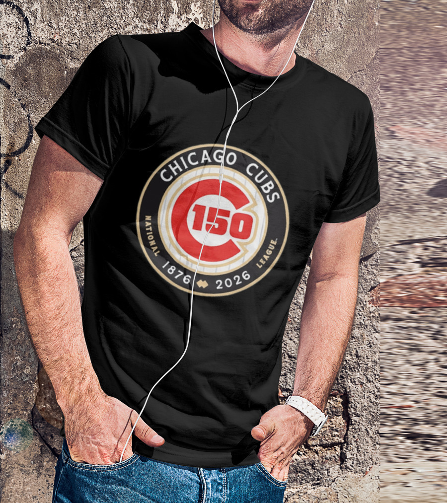 Chicago Cubs National League 150th Anniversary 1876 2026 Pinstripes T-Shirt
