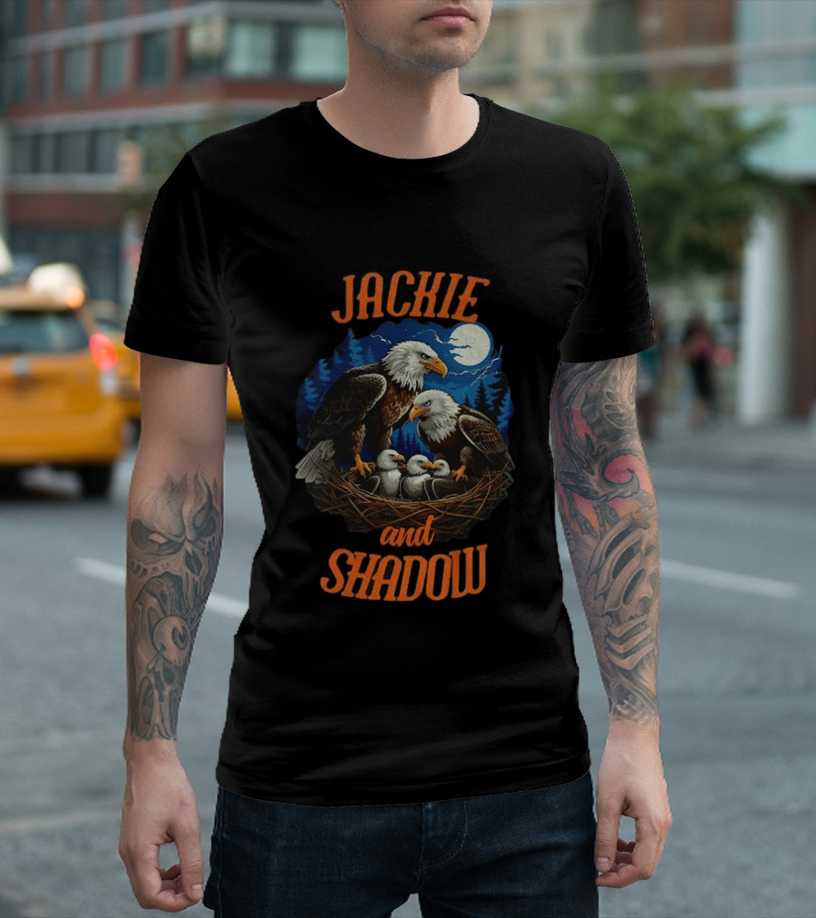 Jackie And Shadow Bald Eagles Together In Nest Under Moonlight 2012 2026 T-Shirt