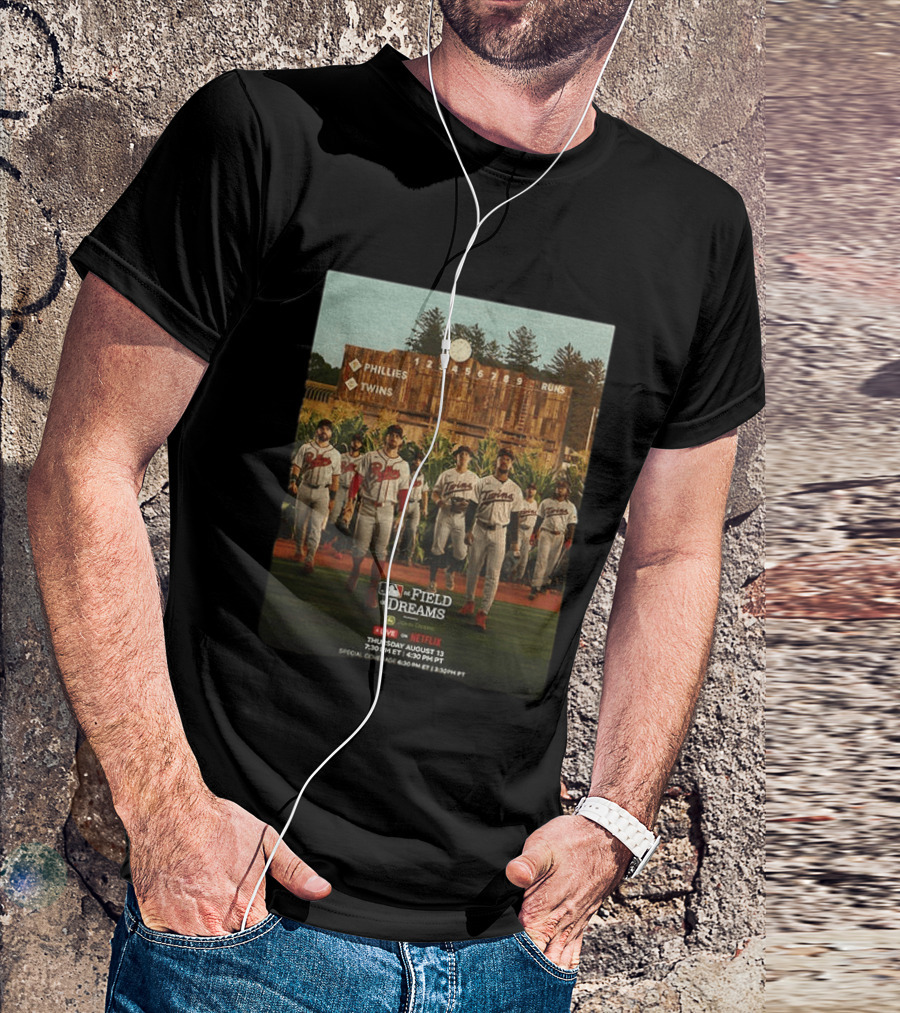 Phillies Vs Twins On Field Of Dreams Game Netflix Event August 13 Baseball Teams T-Shirt