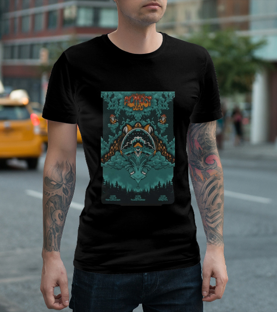 Joe Russo's Almost Dead Tour 2026 Portland Pioneer Courthouse Square Eugene Cuthbert Amphitheater Carnation Remlinger Farms Psychedelic T-Shirt