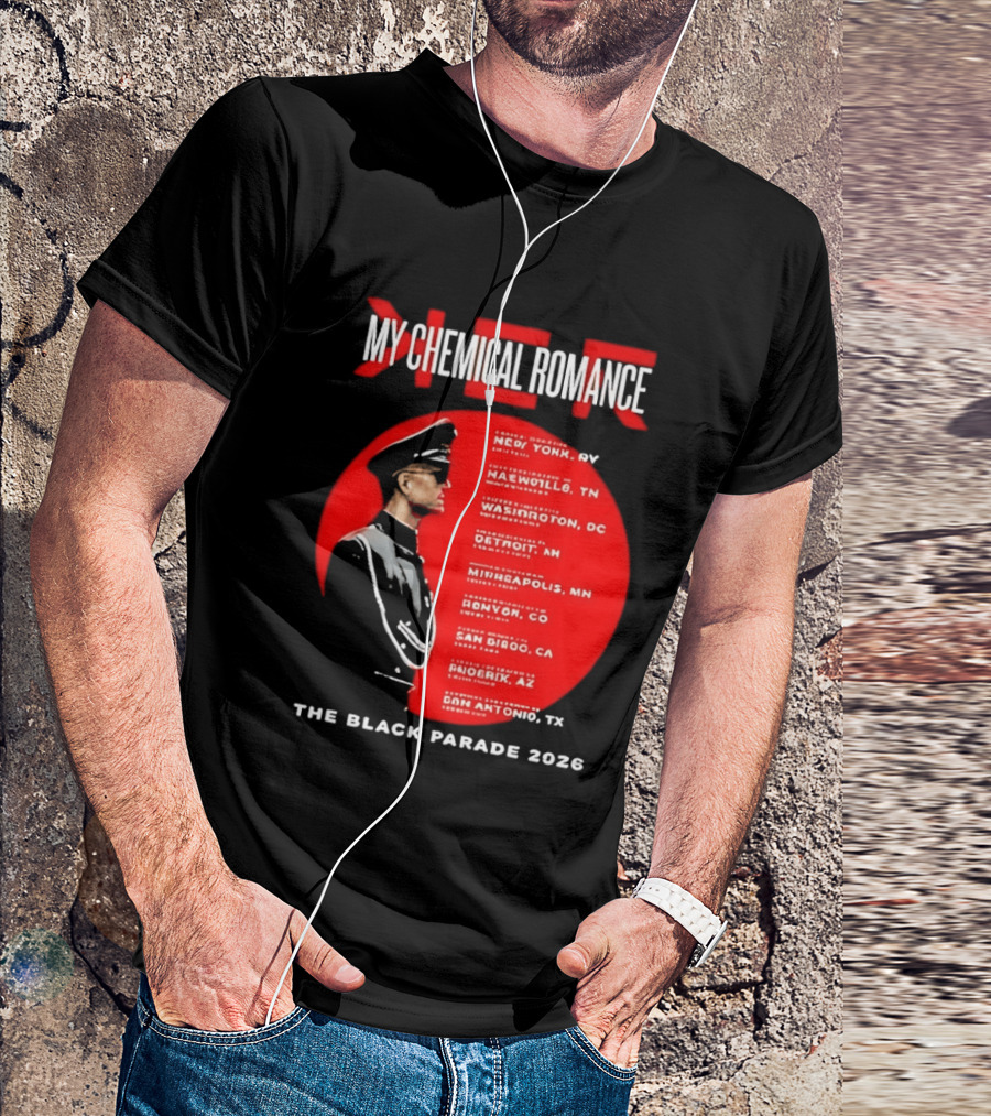 My Chemical Romance The Black Parade 2026 Tour Cities T-Shirt