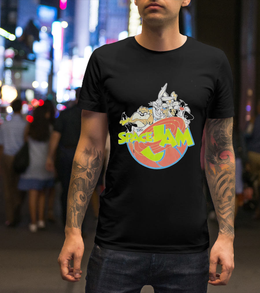Space Jam Looney Tunes Characters Dynamic Pose T-Shirt