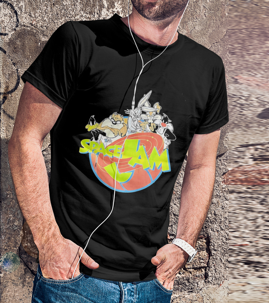 Space Jam Looney Tunes Characters Dynamic Pose T-Shirt