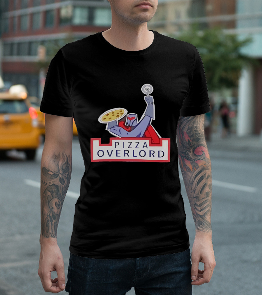 Pizza Overlord Knight With Pizza Slice And Cutter T-Shirt