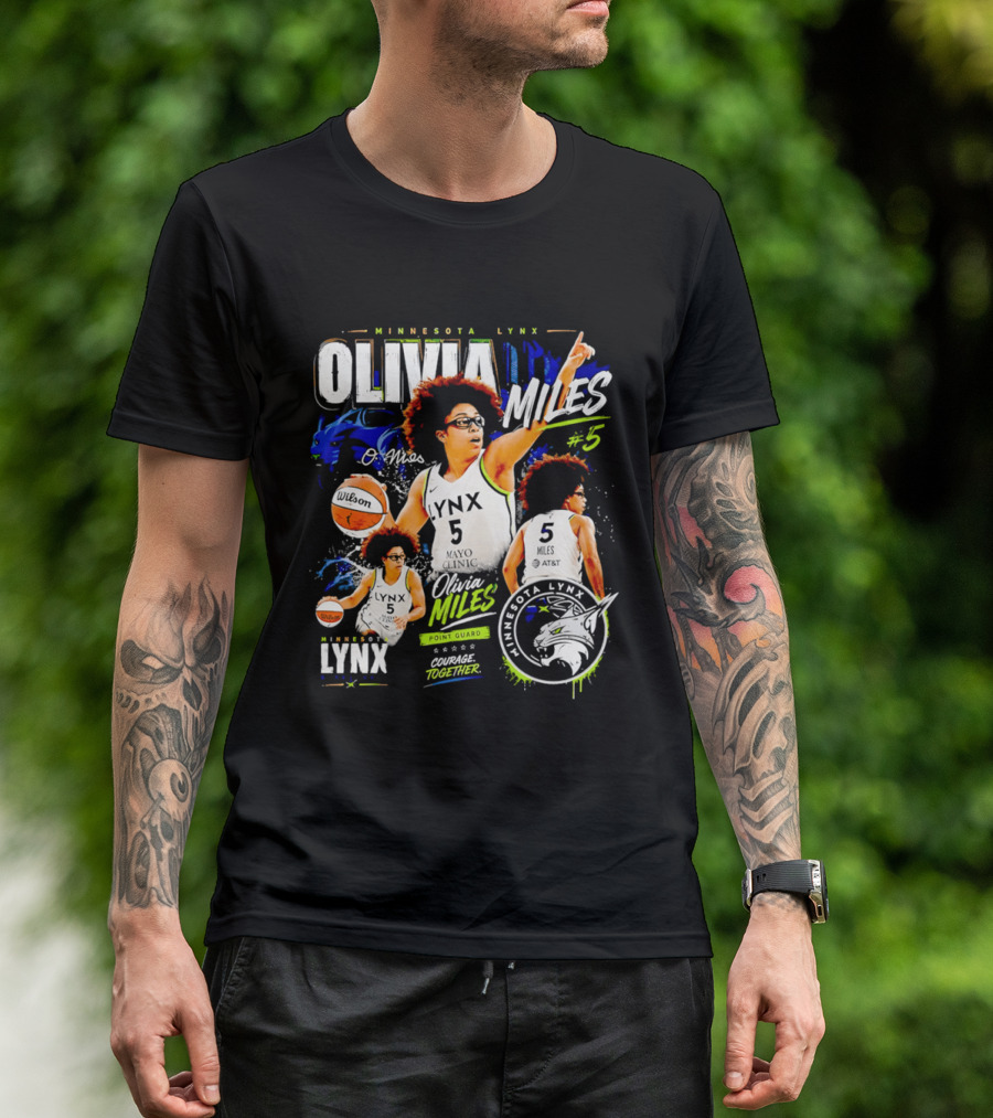 Minnesota Lynx Olivia Miles Number 5 Courage Together Basketball Player T-Shirt