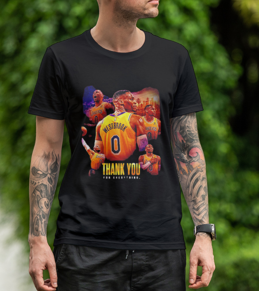 Russell Westbrook Los Angeles Lakers Thank You For Everything T-Shirt