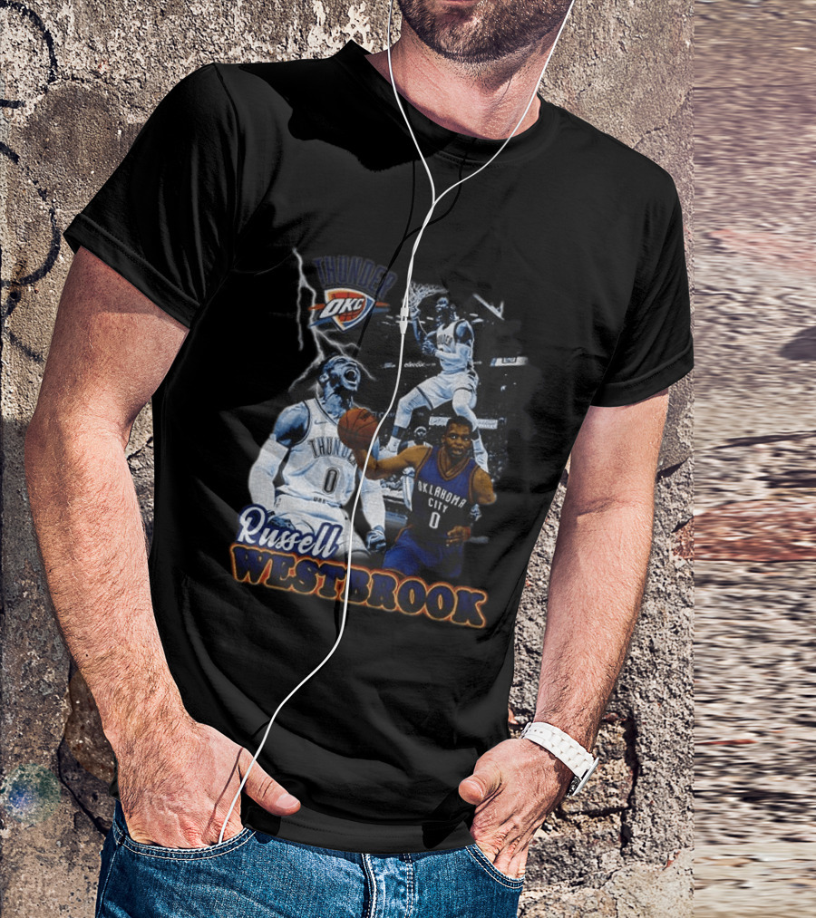 Russell Westbrook OKC Thunder Basketball Legend Collage T-Shirt