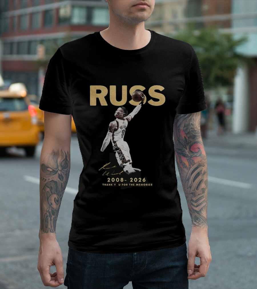 RUSS Russell Westbrook 2008 2026 Thank You For The Memories T-Shirt