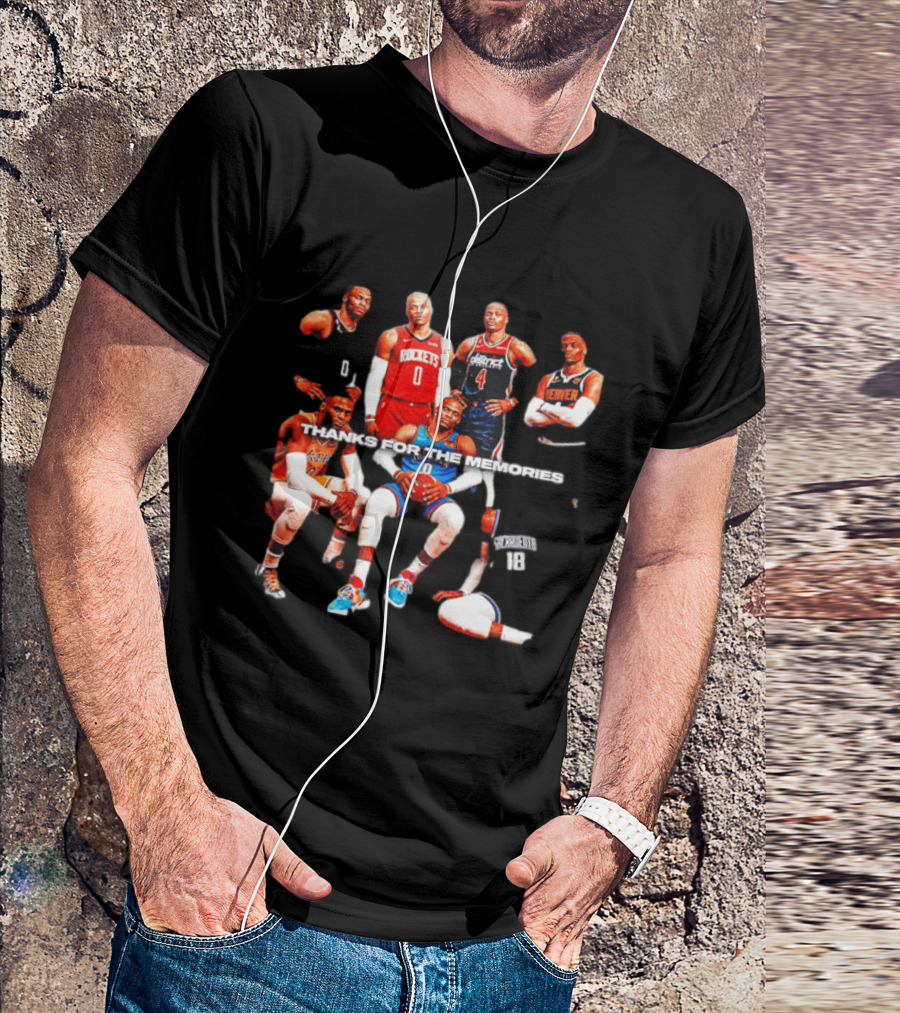 Russell Westbrook Thank You For The Memories OKC Thunder Rockets Wizards Denver T-Shirt