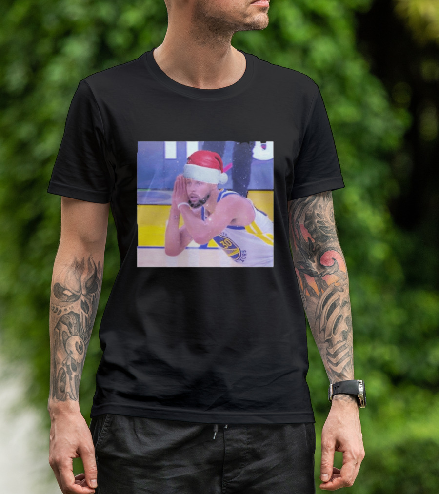 Steph Curry Night Night Xmas 2026 Santa Hat Basketball Fan Holiday T-Shirt
