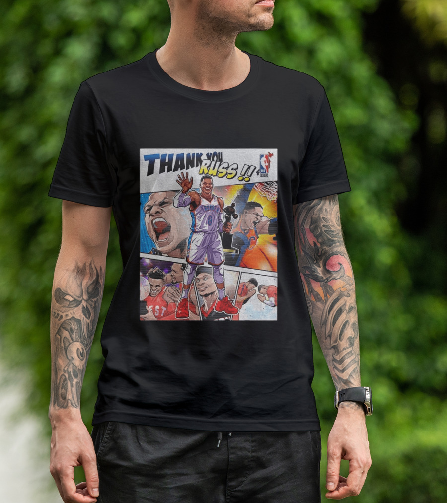 Thank You Russ NBA Tribute Mister Triple Double Legend Iconic Moments T-Shirt