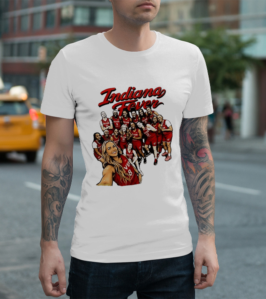 Indiana Fever Team Selfie Caitlin Clark Sophie Cunningham T-Shirt
