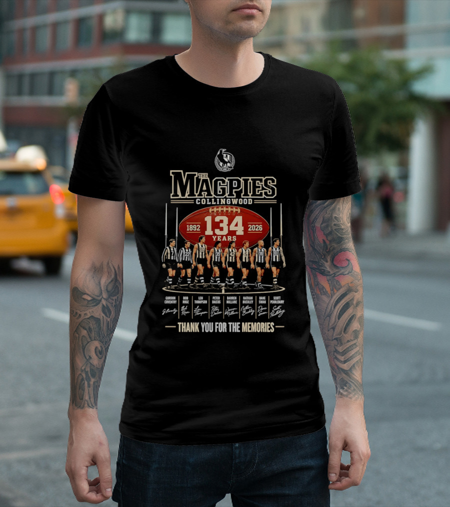 The Magpies Collingwood 1892 2026 134 Years Thank You For The Memories T-Shirt