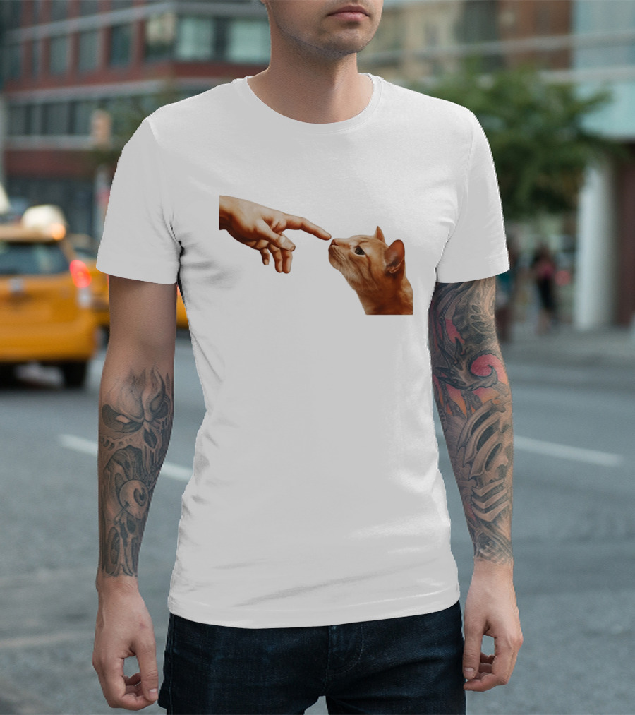 The Creation Of Adam Cat Edition T-Shirt