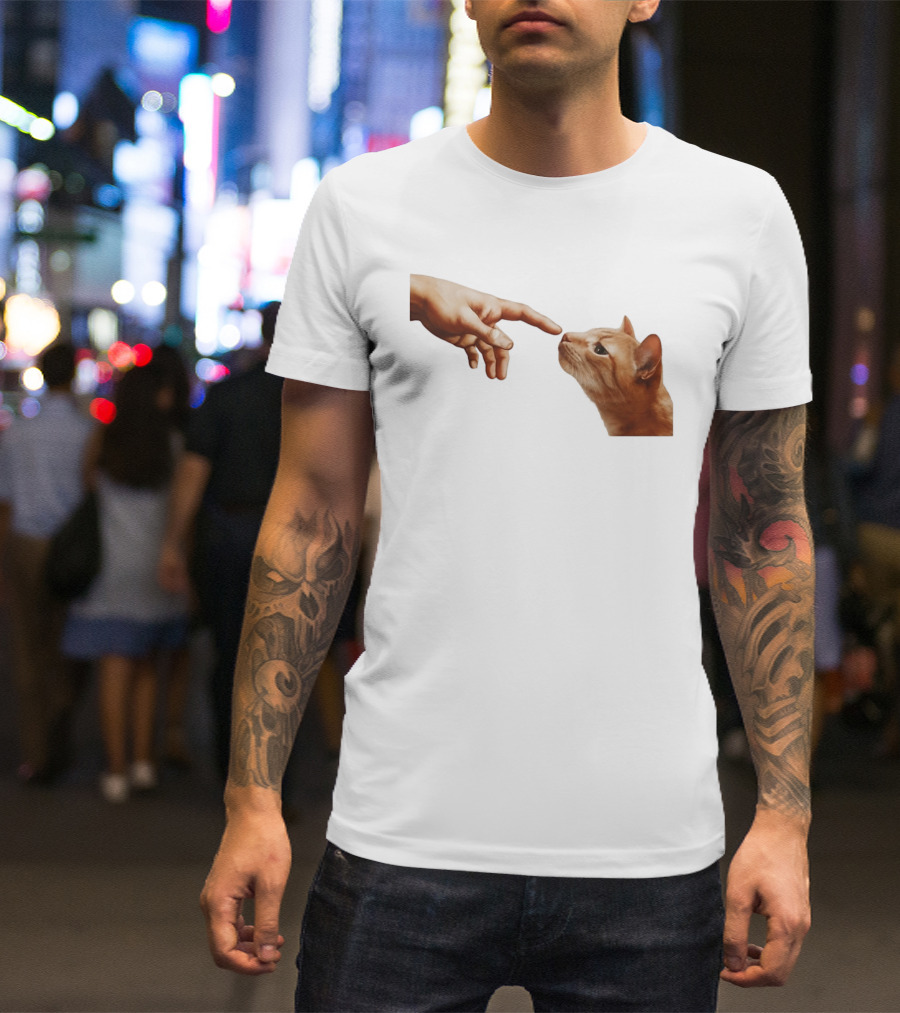 The Creation Of Adam Cat Edition T-Shirt