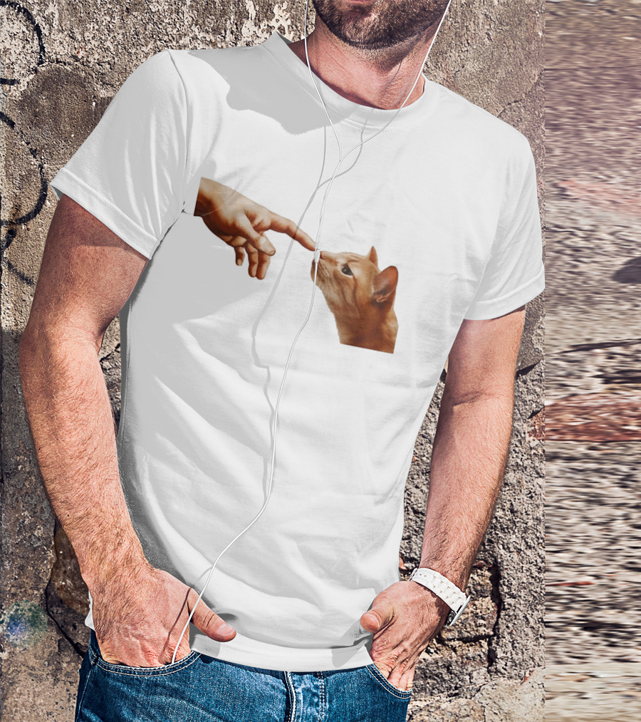 The Creation Of Adam Cat Edition T-Shirt
