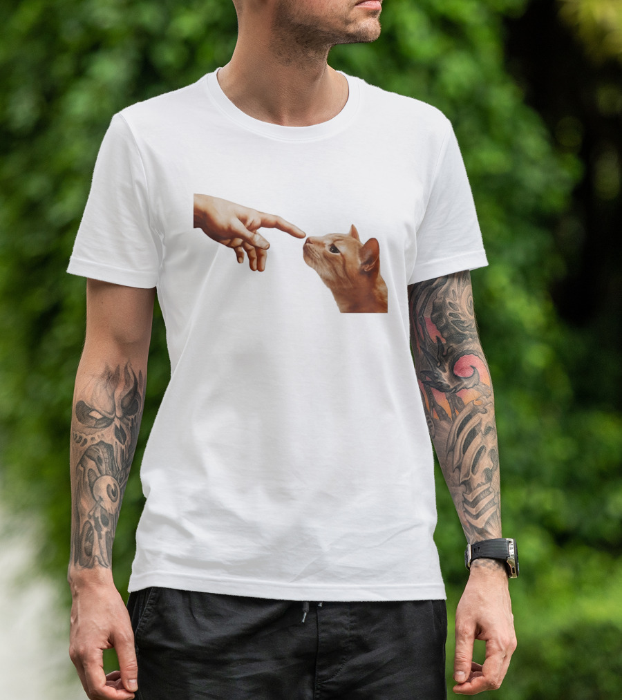 The Creation Of Adam Cat Edition T-Shirt
