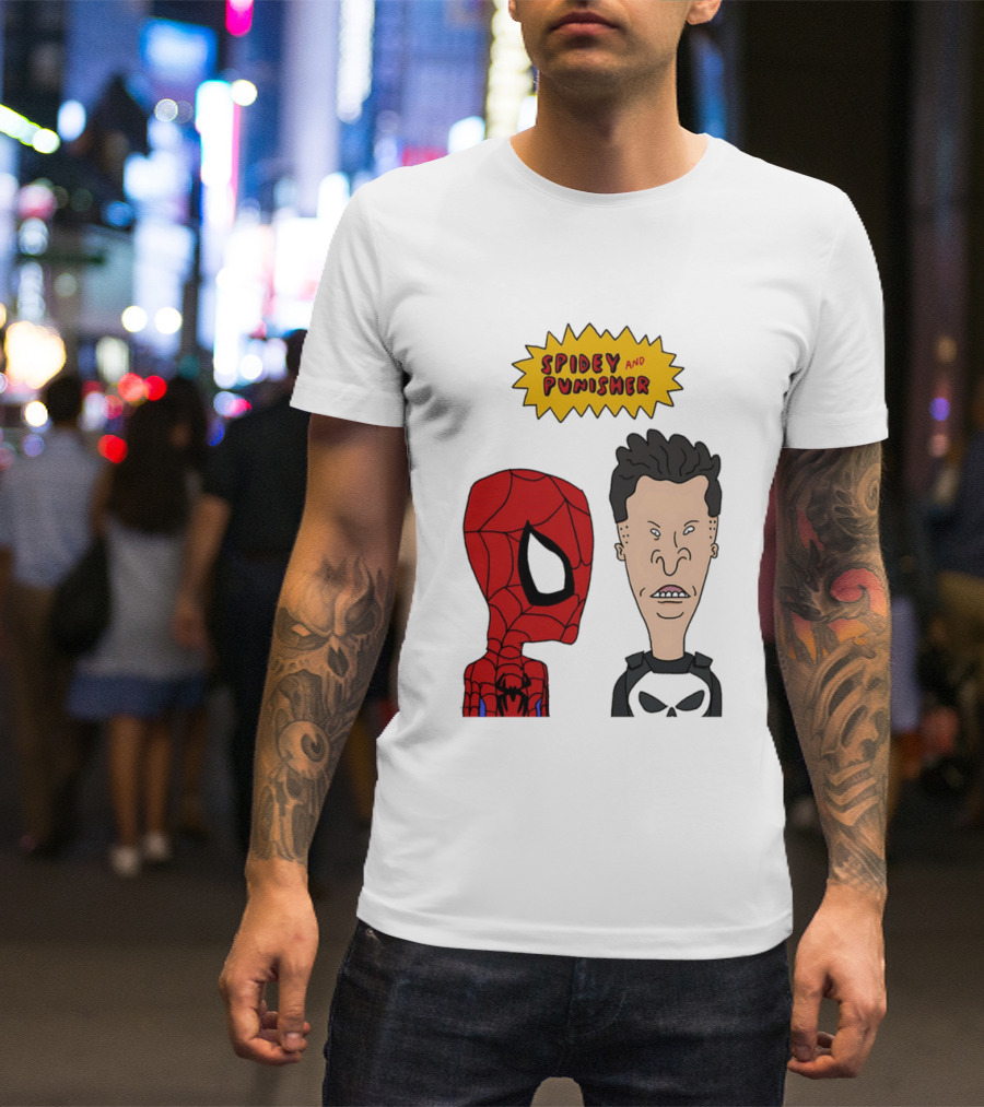 Beavis And Butt Head Spider Man Punisher Parody Marvel Mashup T-Shirt