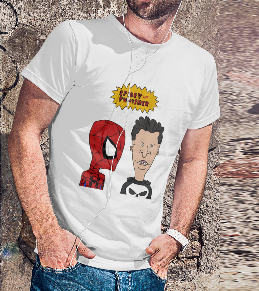 Beavis And Butt Head Spider Man Punisher Parody Marvel Mashup T-Shirt