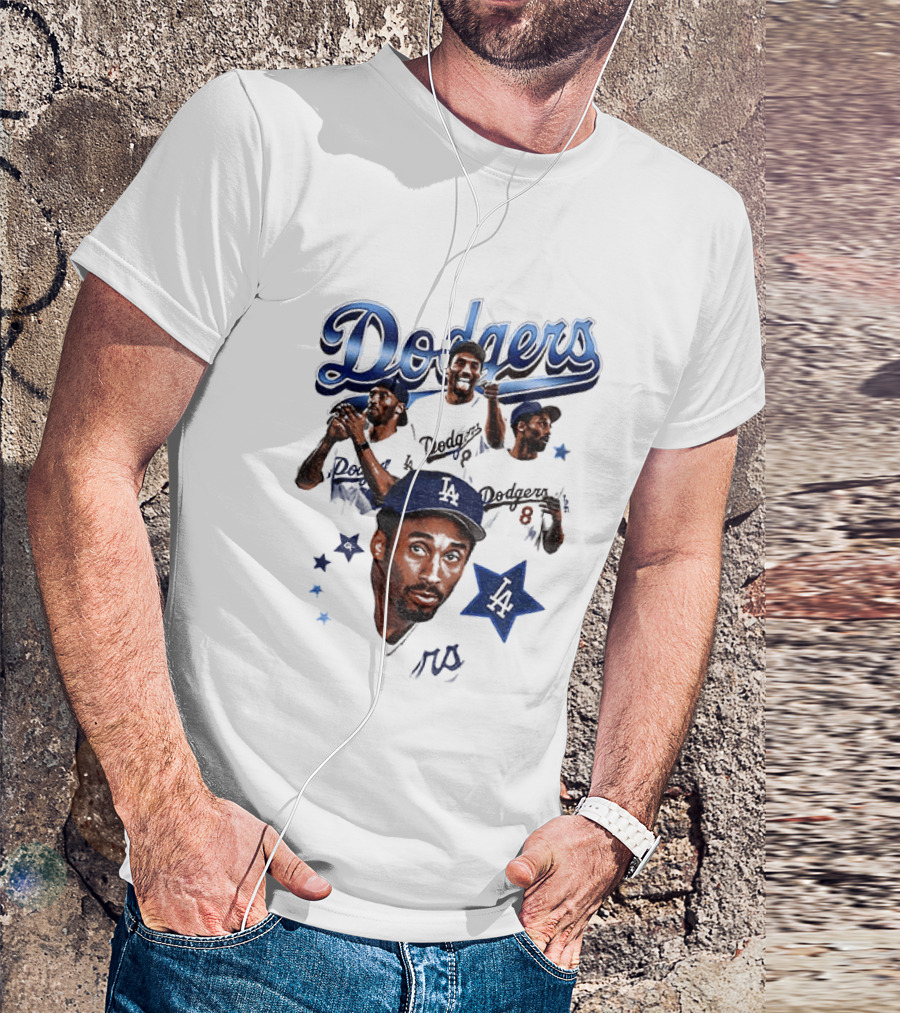 Los Angeles Dodgers Kobe Bryant Tribute Baseball Player Dodgers Jersey White T-Shirt