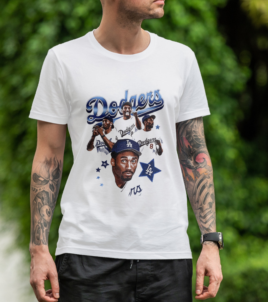 Los Angeles Dodgers Kobe Bryant Tribute Baseball Player Dodgers Jersey White T-Shirt