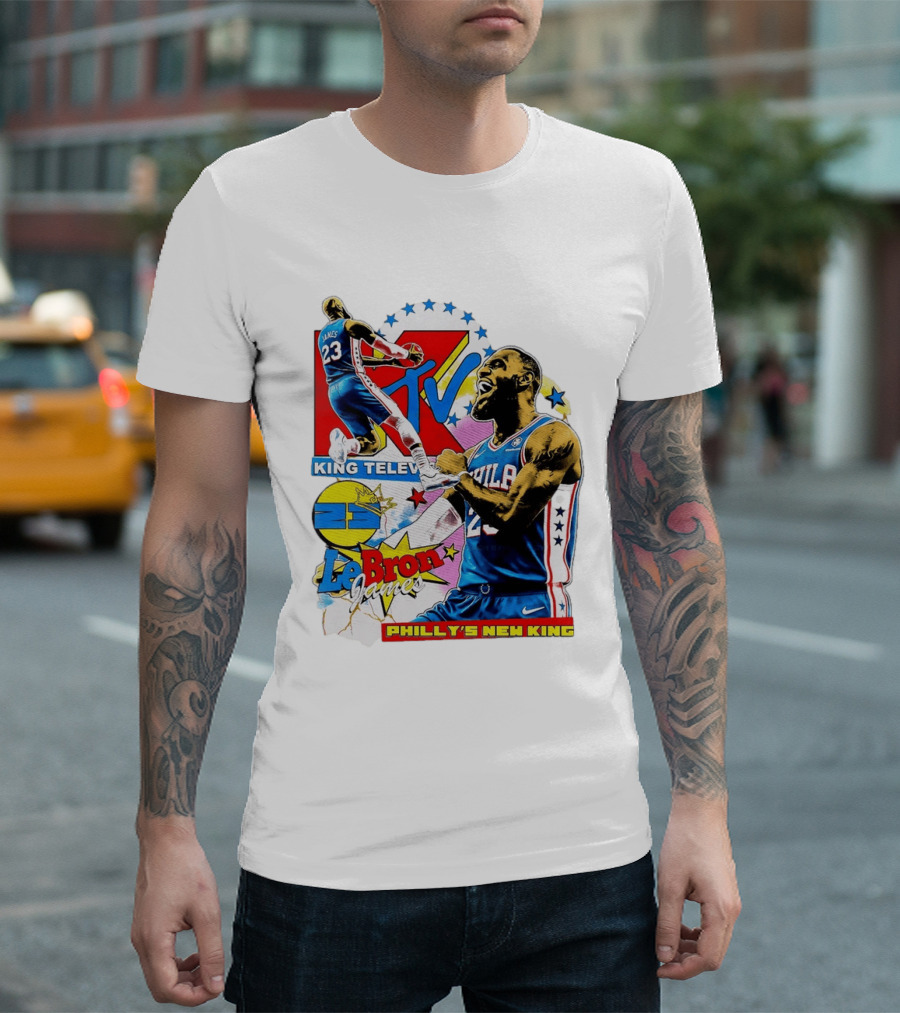 LeBron James MTV King Television Philly's New King Philadelphia 76ers T-Shirt