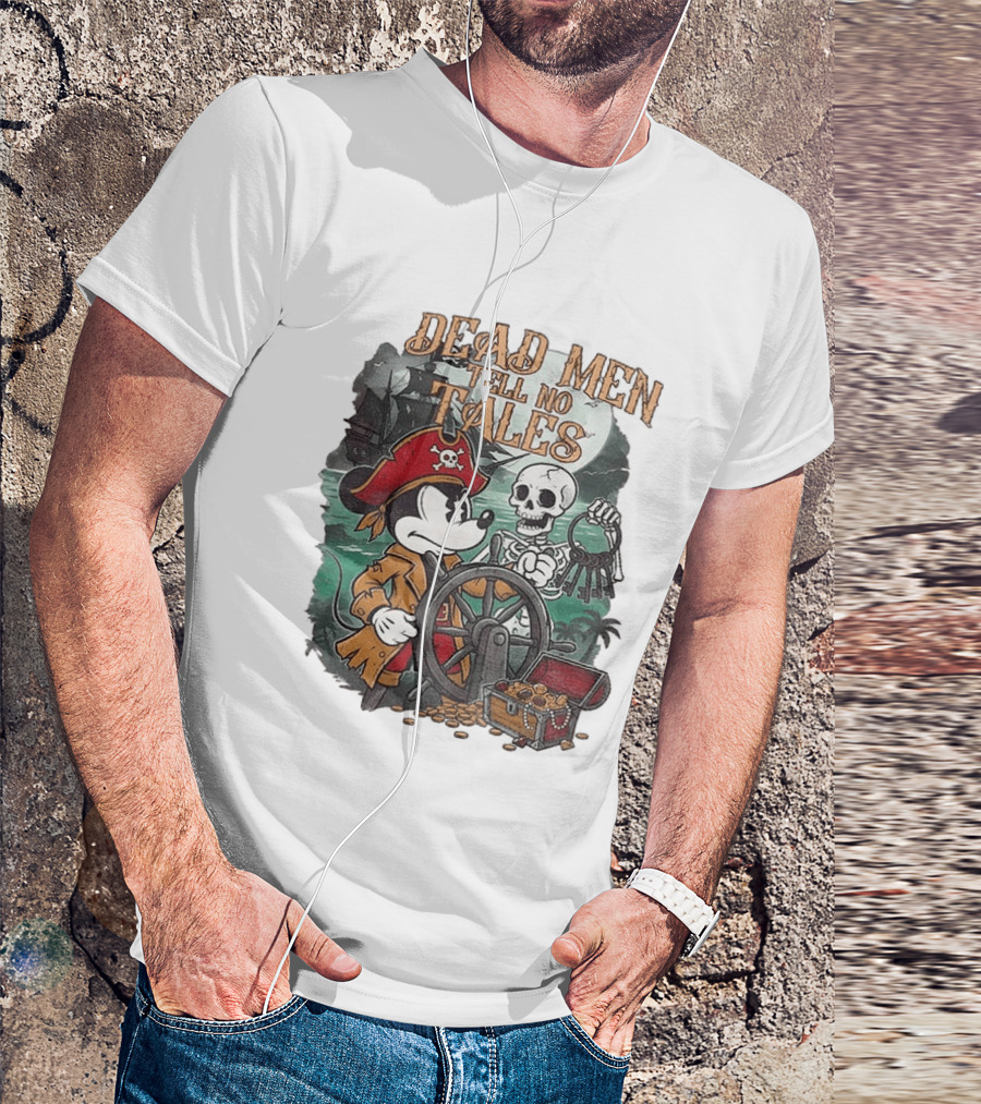 Mickey Mouse Pirate Skeleton Dead Men Tell No Tales Halloween Fantasy Adventure T-Shirt