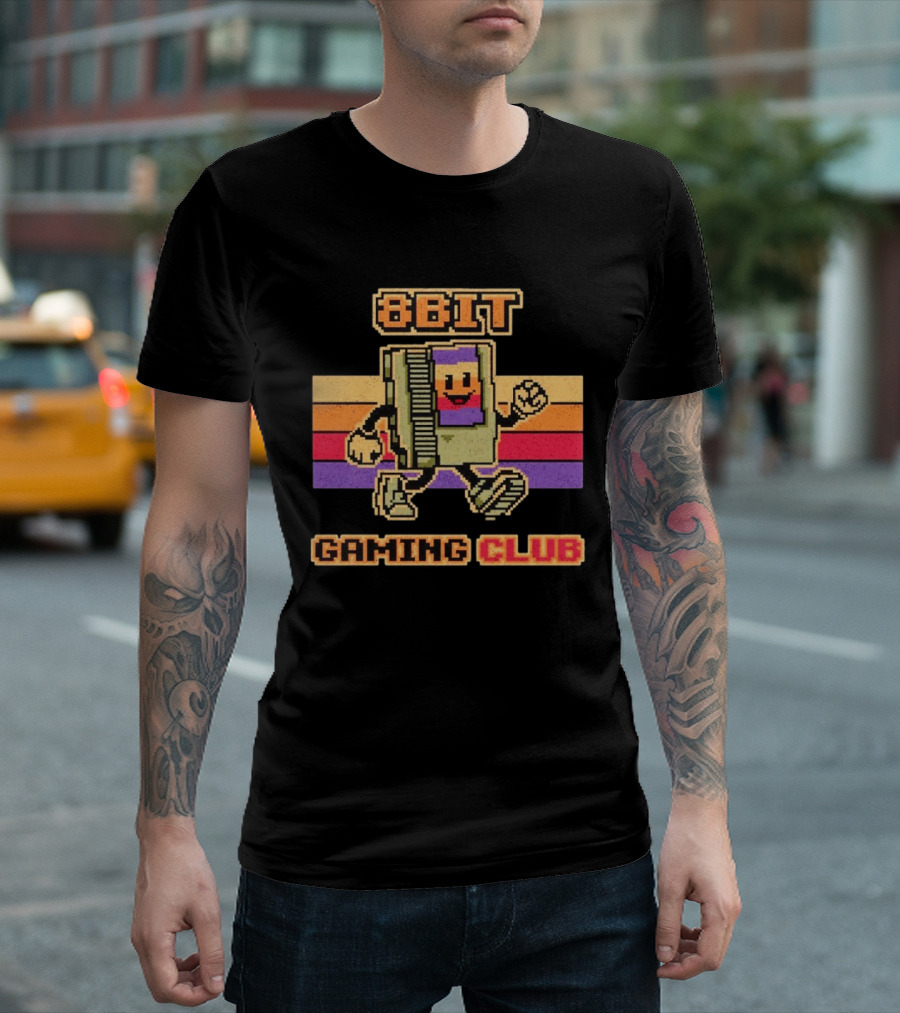 8bit Gaming Club Pixel Cartridge Retro Gamer T-Shirt