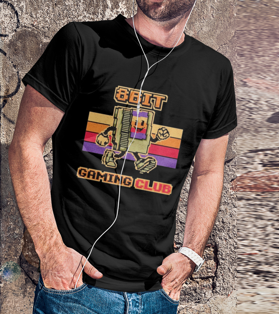 8bit Gaming Club Pixel Cartridge Retro Gamer T-Shirt