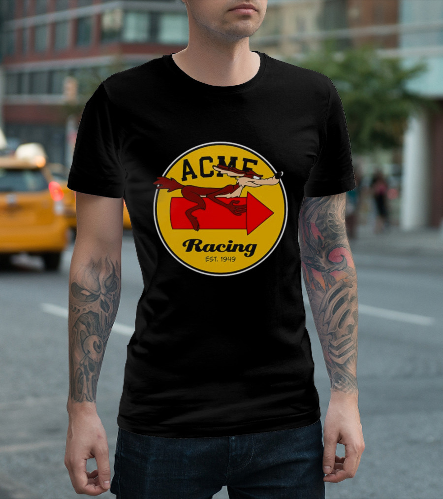 Acme Racing Wile E. Coyote Rocket Est 1949 Retro Cartoon T-Shirt