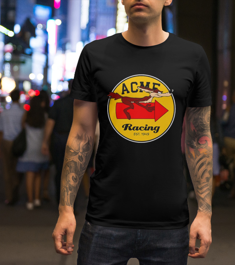 Acme Racing Wile E. Coyote Rocket Est 1949 Retro Cartoon T-Shirt