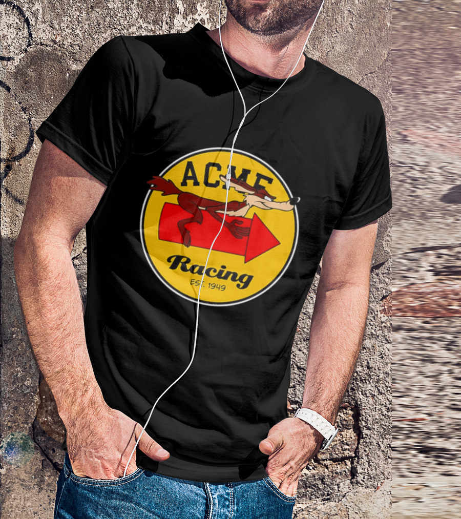 Acme Racing Wile E. Coyote Rocket Est 1949 Retro Cartoon T-Shirt