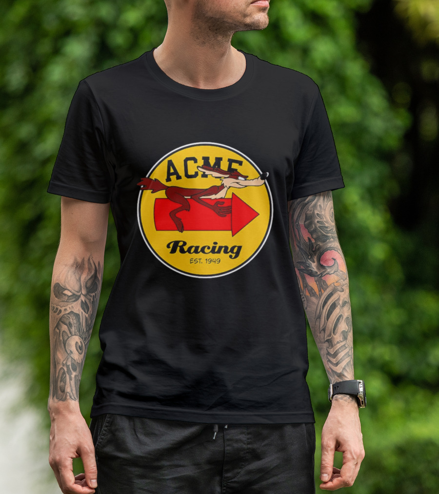 Acme Racing Wile E. Coyote Rocket Est 1949 Retro Cartoon T-Shirt