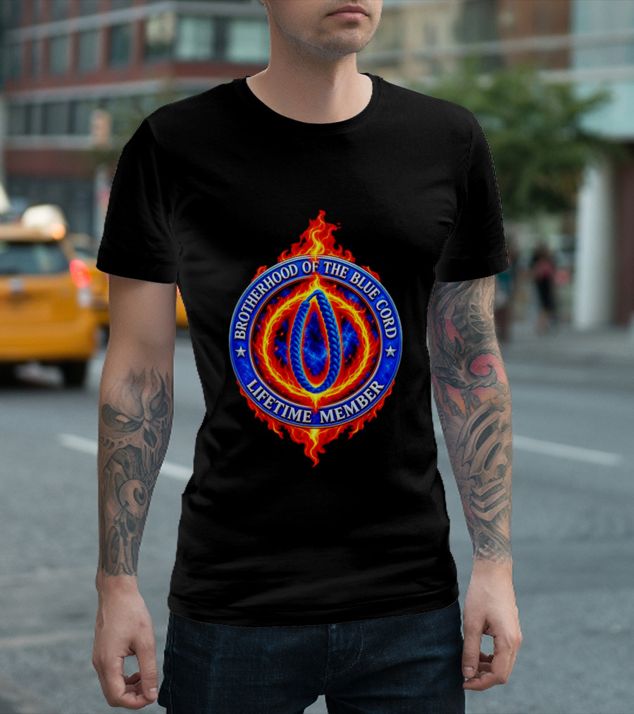 Brotherhood Of The Blue Cord Lifetime Member Fire Ring T-Shirt