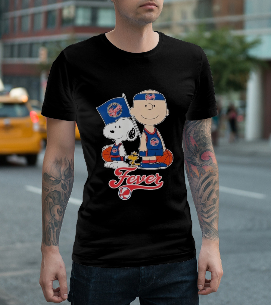 Indiana Fever Charlie Brown Snoopy WNBA Basketball Fever T-Shirt