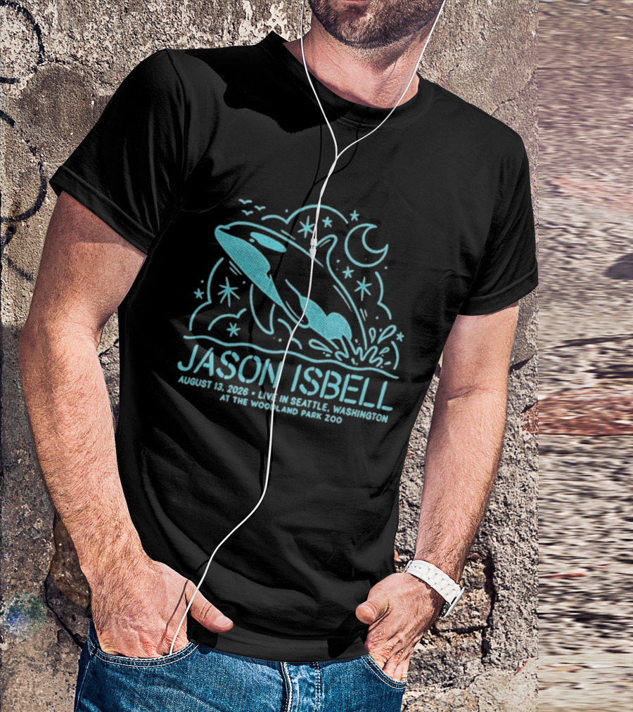 Jason Isbell Aug 13 2026 Seattle Woodland Park Zoo Whale Moon Stars T-Shirt