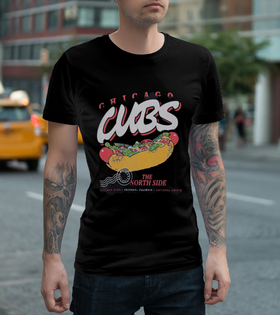 Chicago Cubs The North Side Hot Dog Chicago Illinois National League T-Shirt