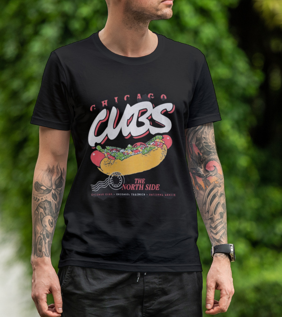 Chicago Cubs The North Side Hot Dog Chicago Illinois National League T-Shirt
