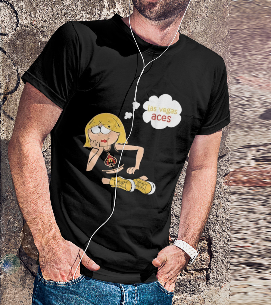 Las Vegas Aces WNBA Blonde Cartoon Girl Thought Bubble T-Shirt