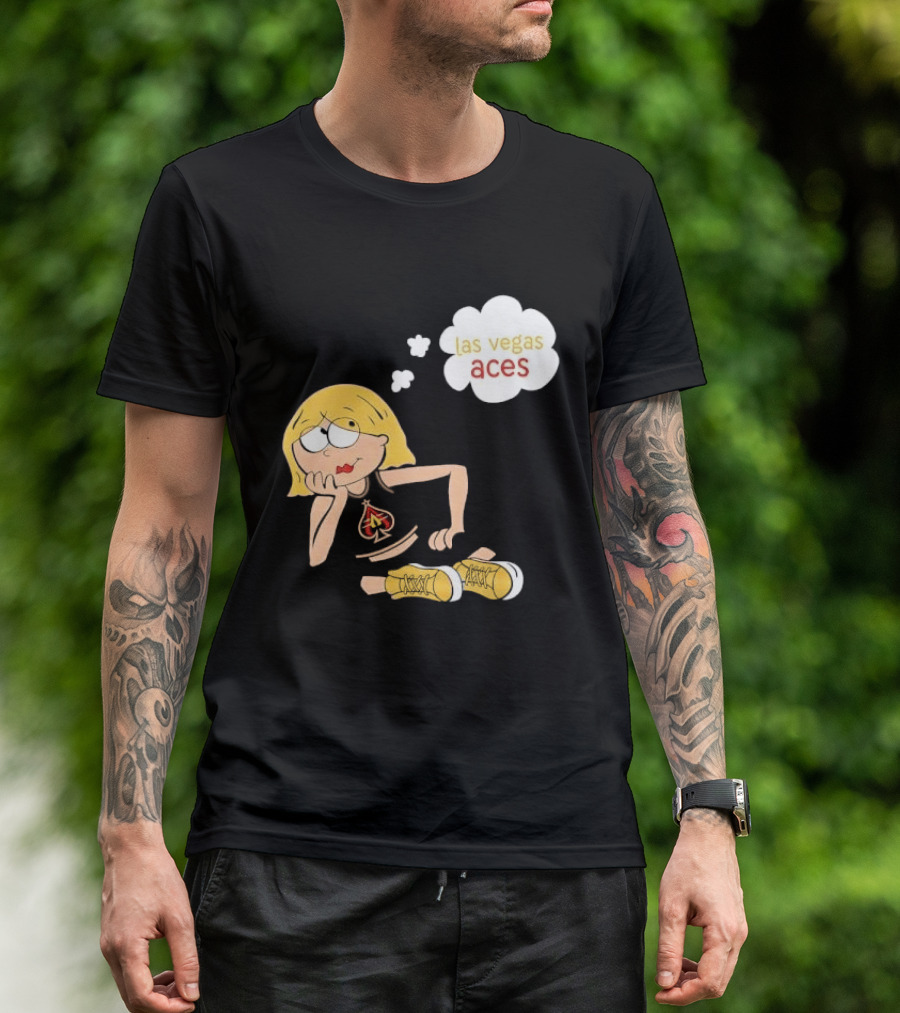 Las Vegas Aces WNBA Blonde Cartoon Girl Thought Bubble T-Shirt
