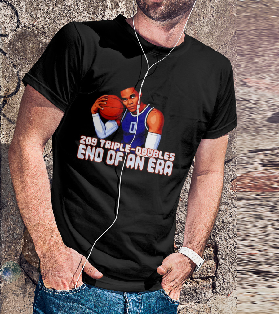 Russell Westbrook 209 Triple Doubles End Of An Era Basketball Legend Pixel T-Shirt