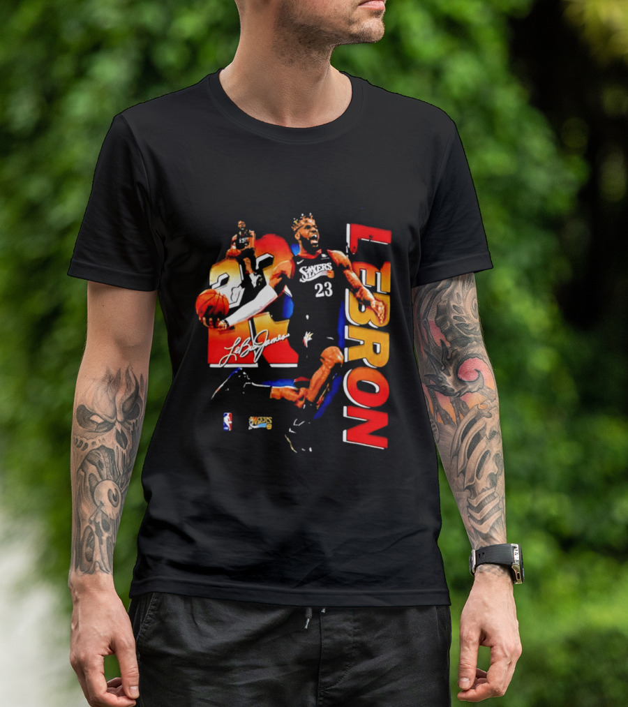 LeBron James 23 Sixers NBA Bootleg Philadelphia 76ers T-Shirt