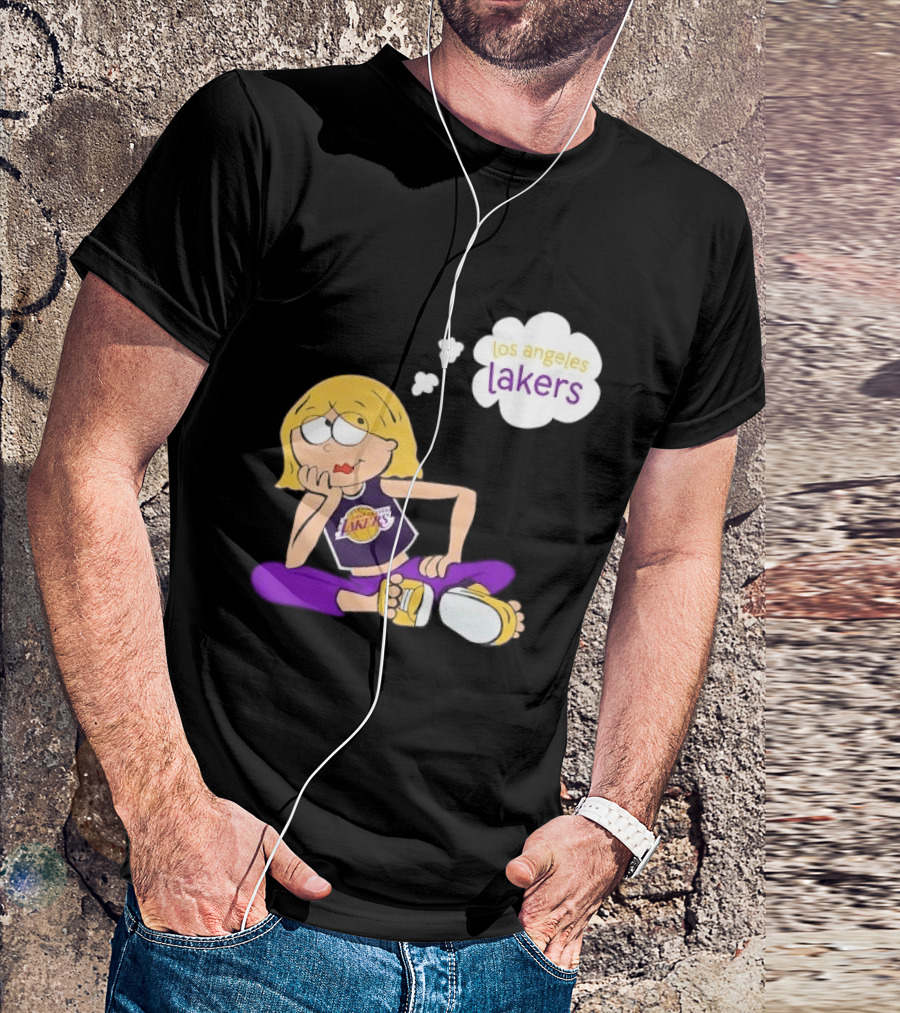 Los Angeles Lakers Cartoon Girl Daydreaming Thought Bubble T-Shirt