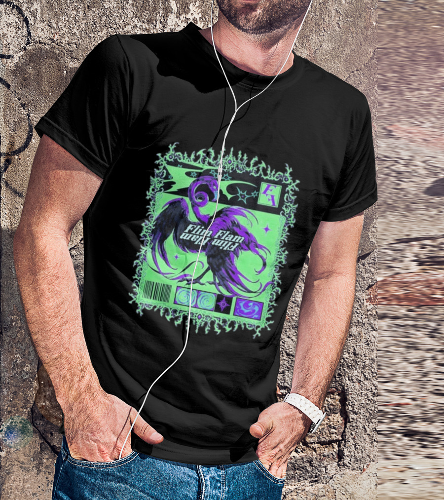 Flim Flam Flamingo Comic Cover Retro Art With Psychedelic Patterns And Barcode T-Shirt