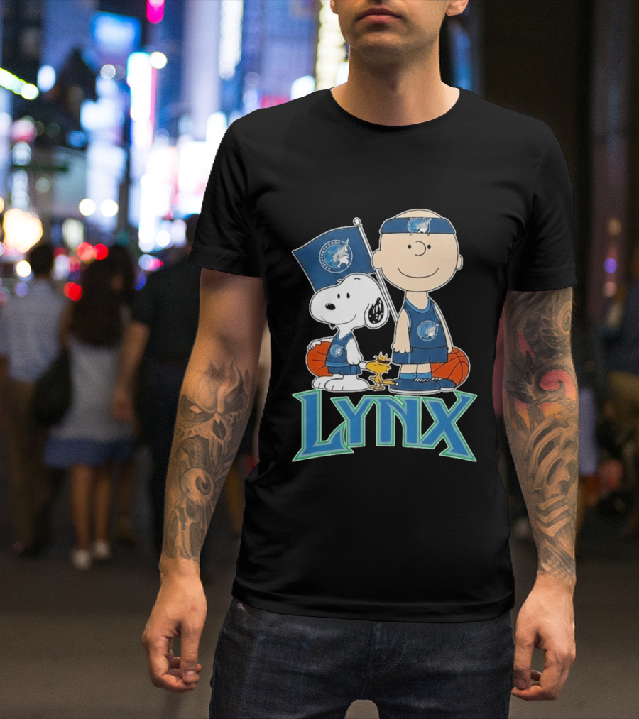 Minnesota Lynx Snoopy Charlie Brown WNBA Basketball Woodstock T-Shirt
